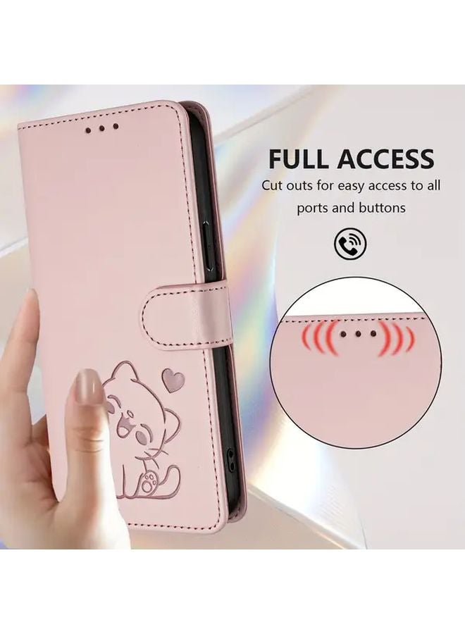حافظة مغناطيسية وردية قابلة للطي مع حامل فتحة لبطاقة RFID لسامسونج جالاكسي A17 - Image 5